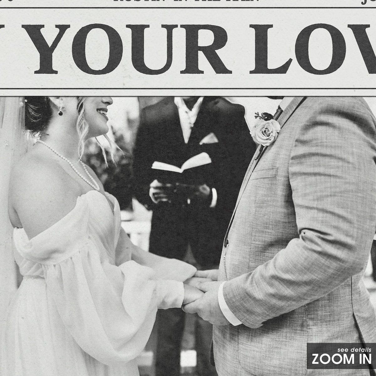 Tyler Childers In Your Love newspaper poster, Wedding — close-up detail