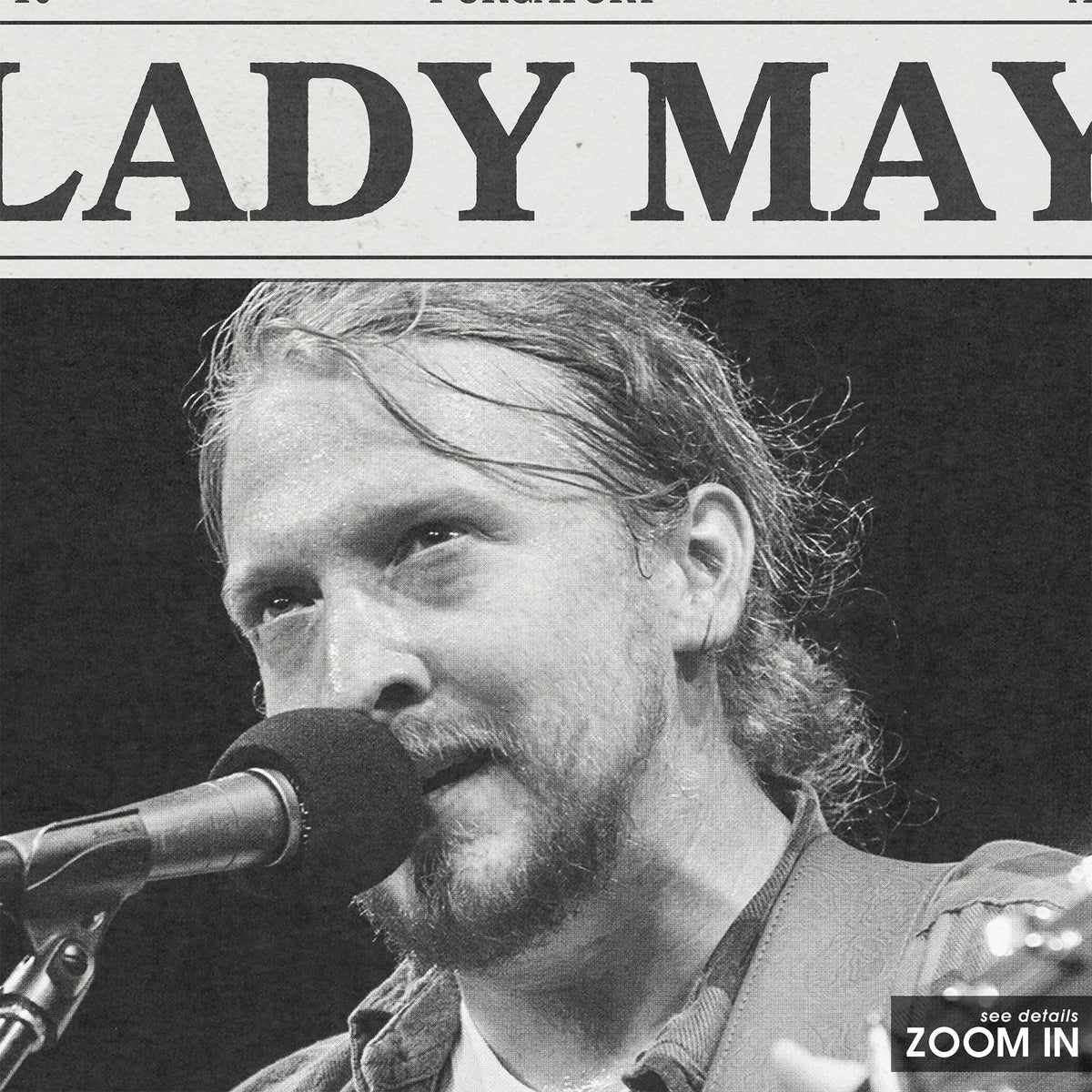 Tyler Childers Lady May newspaper poster — close-up detail