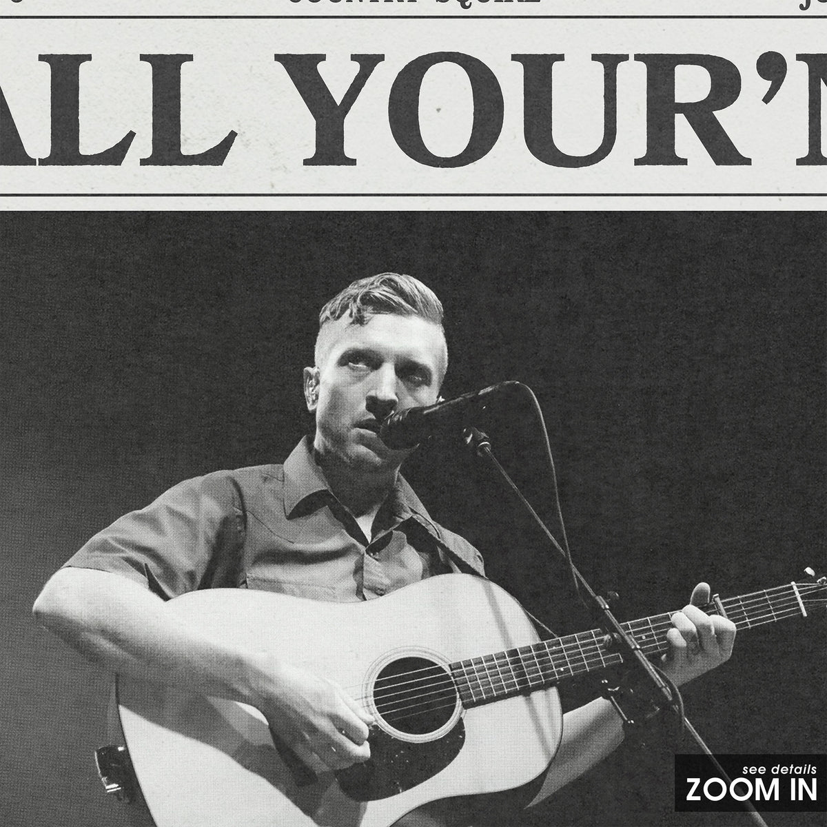 Tyler Childers All Your'n newspaper poster, Stage Guitar — close-up detail