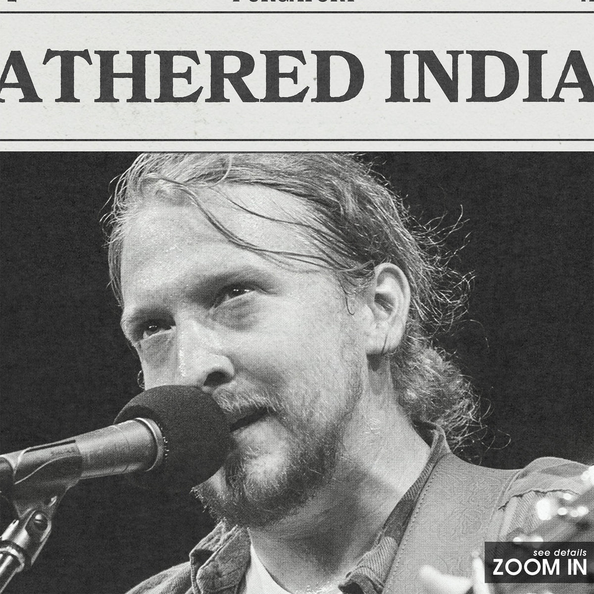 Tyler Childers Feathered Indians newspaper poster, Close-up — close-up detail