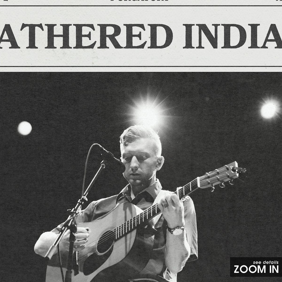 Tyler Childers Feathered Indians newspaper poster, Wide Stage — close-up detail
