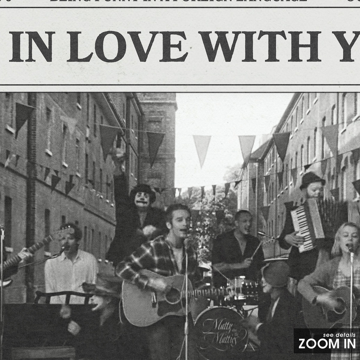 The 1975 I'm in Love with You newspaper poster — close-up detail