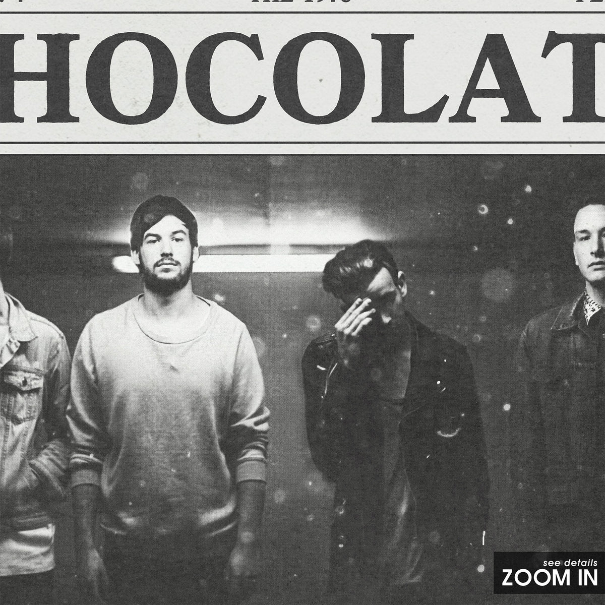 The 1975 Chocolate newspaper poster — close-up detail