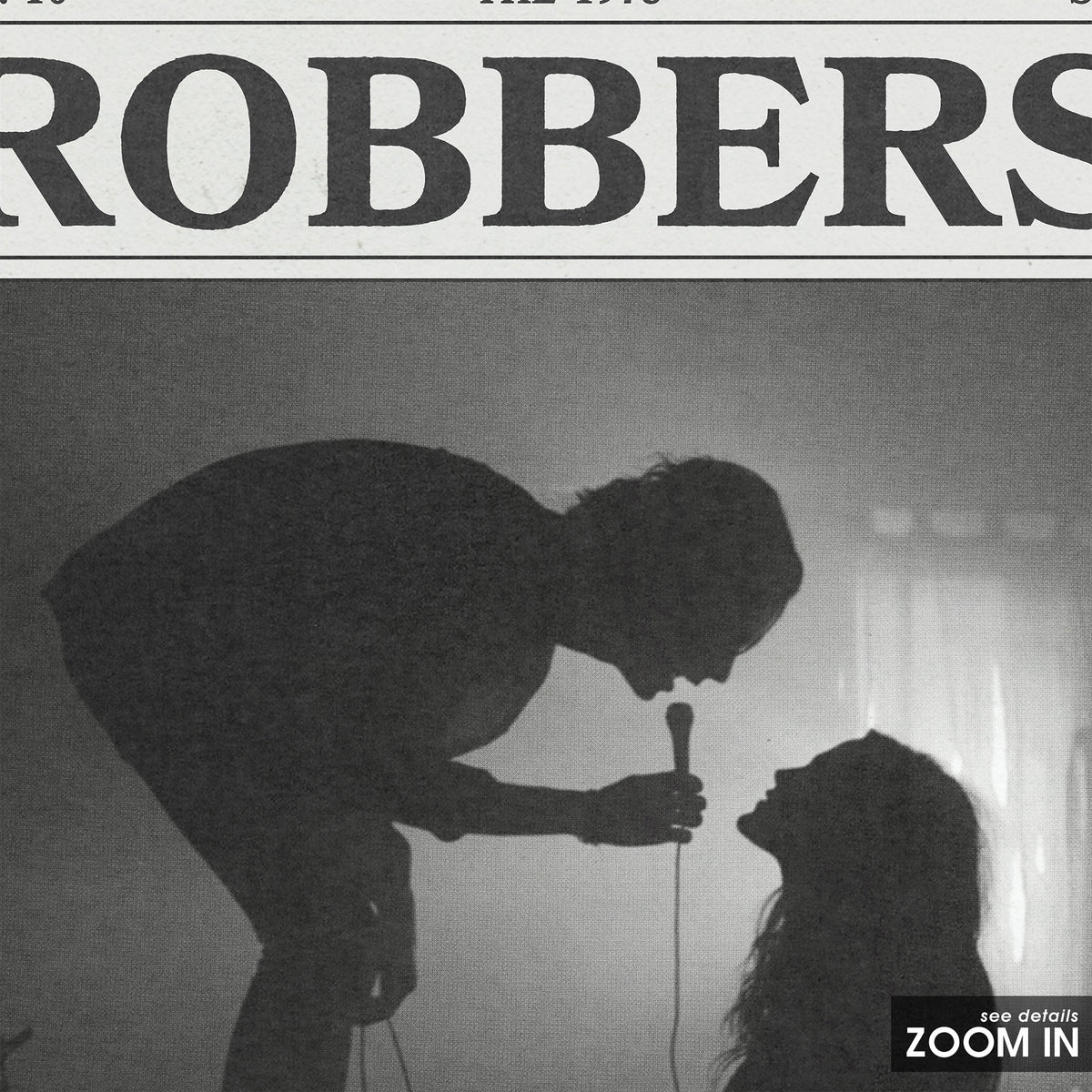 The 1975 Robbers newspaper poster — close-up detail