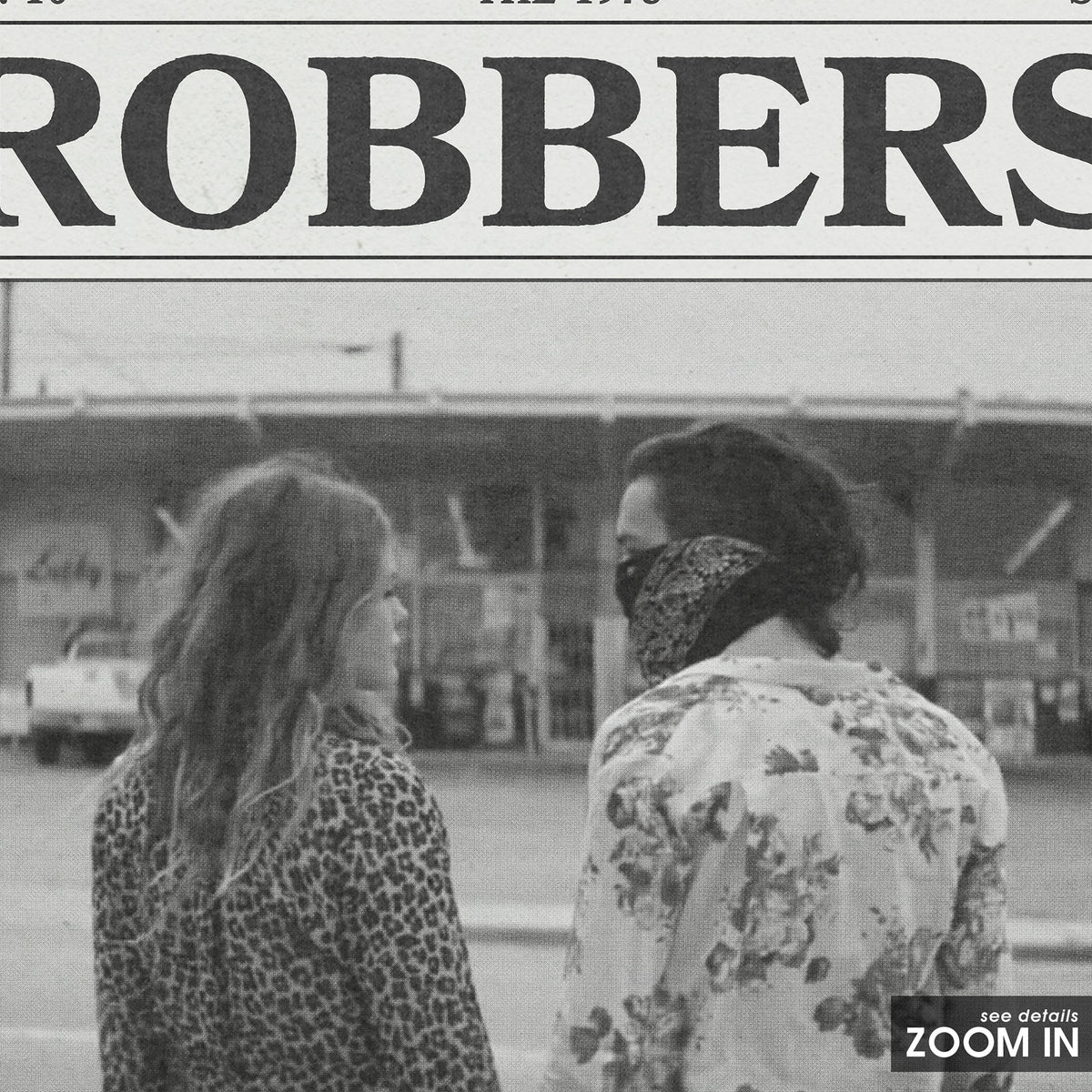 The 1975 Robbers newspaper poster — close-up detail