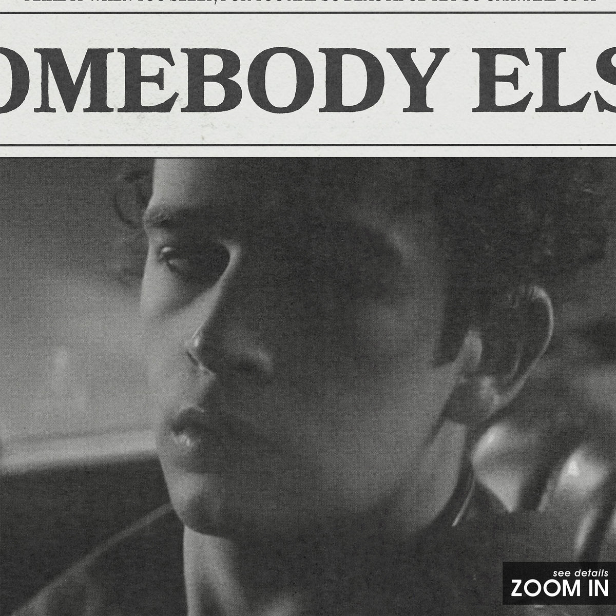 The 1975 Somebody Else newspaper poster — close-up detail