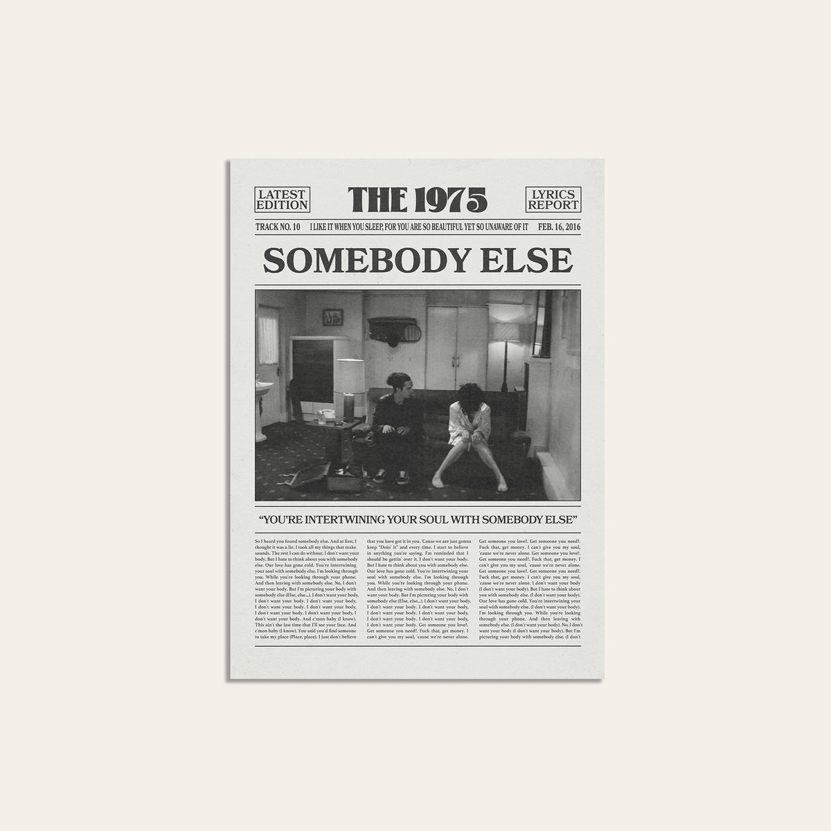 The 1975 Somebody Else newspaper poster — unframed print