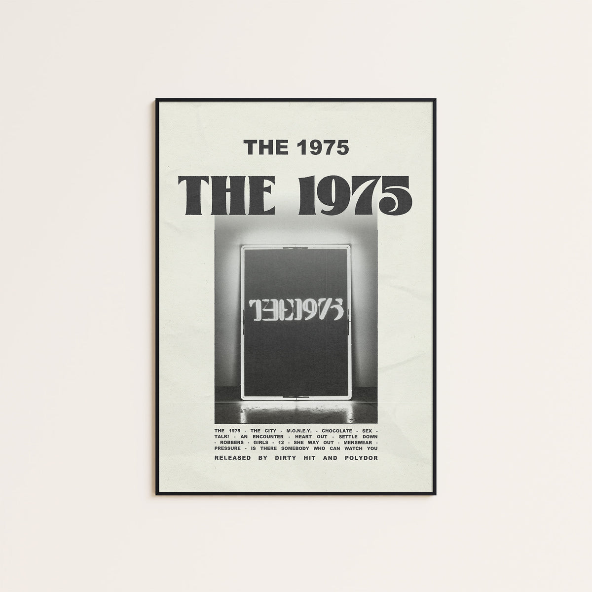 The 1975 The 1975 album poster — black frame display