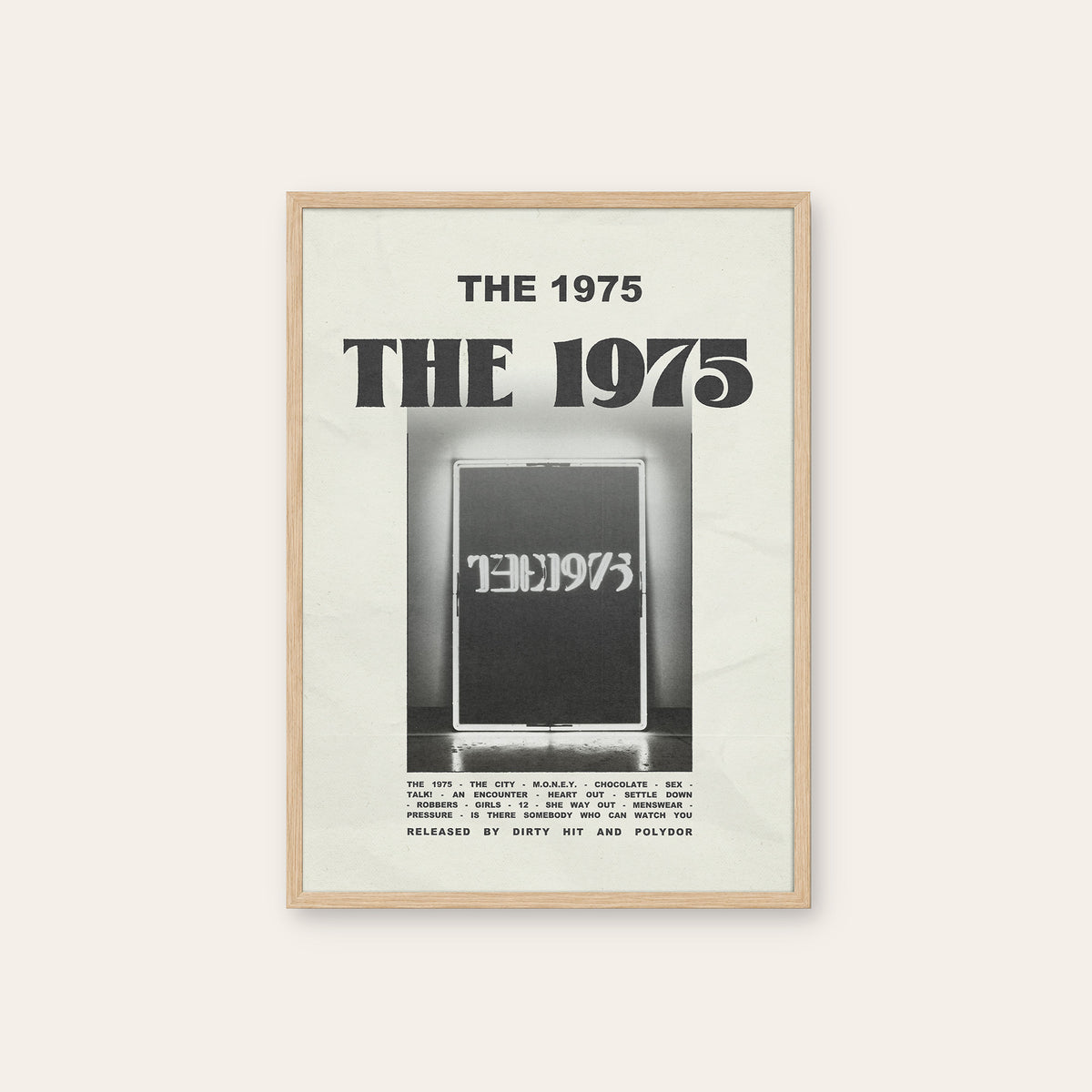 The 1975 The 1975 album poster — natural wood frame