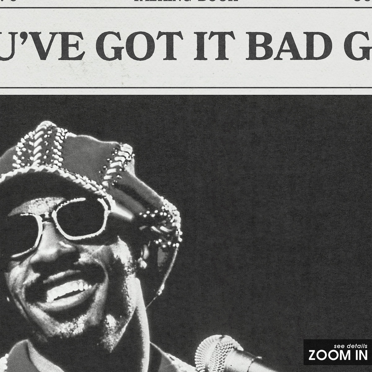 Stevie Wonder You've Got It Bad Girl newspaper poster — close-up detail