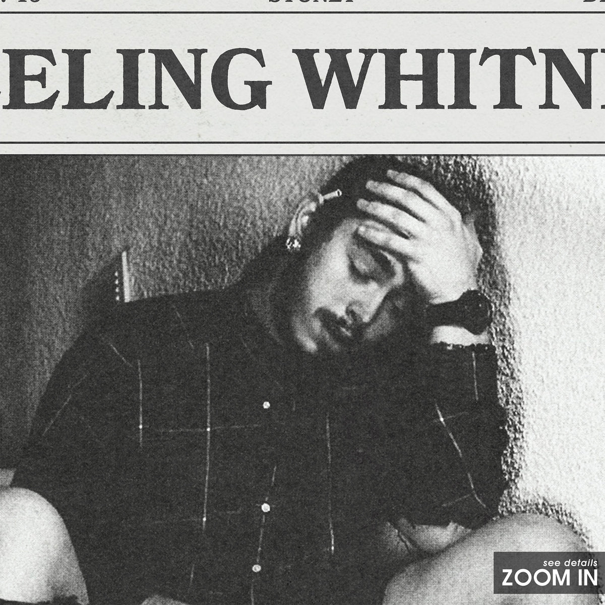 Post Malone Feeling Whitney newspaper poster — close-up detail