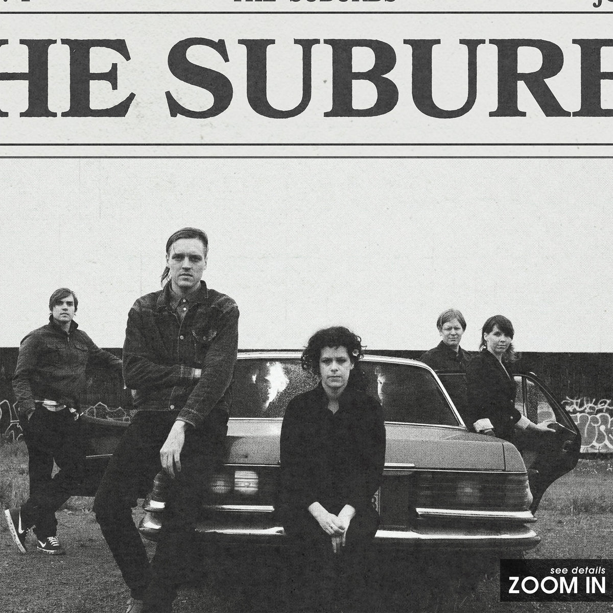 Arcade Fire The Suburbs newspaper poster — close-up detail