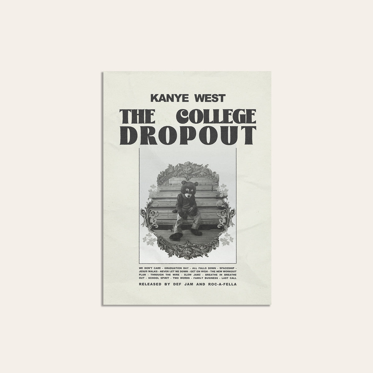 Kanye West The College Dropout album poster — unframed print