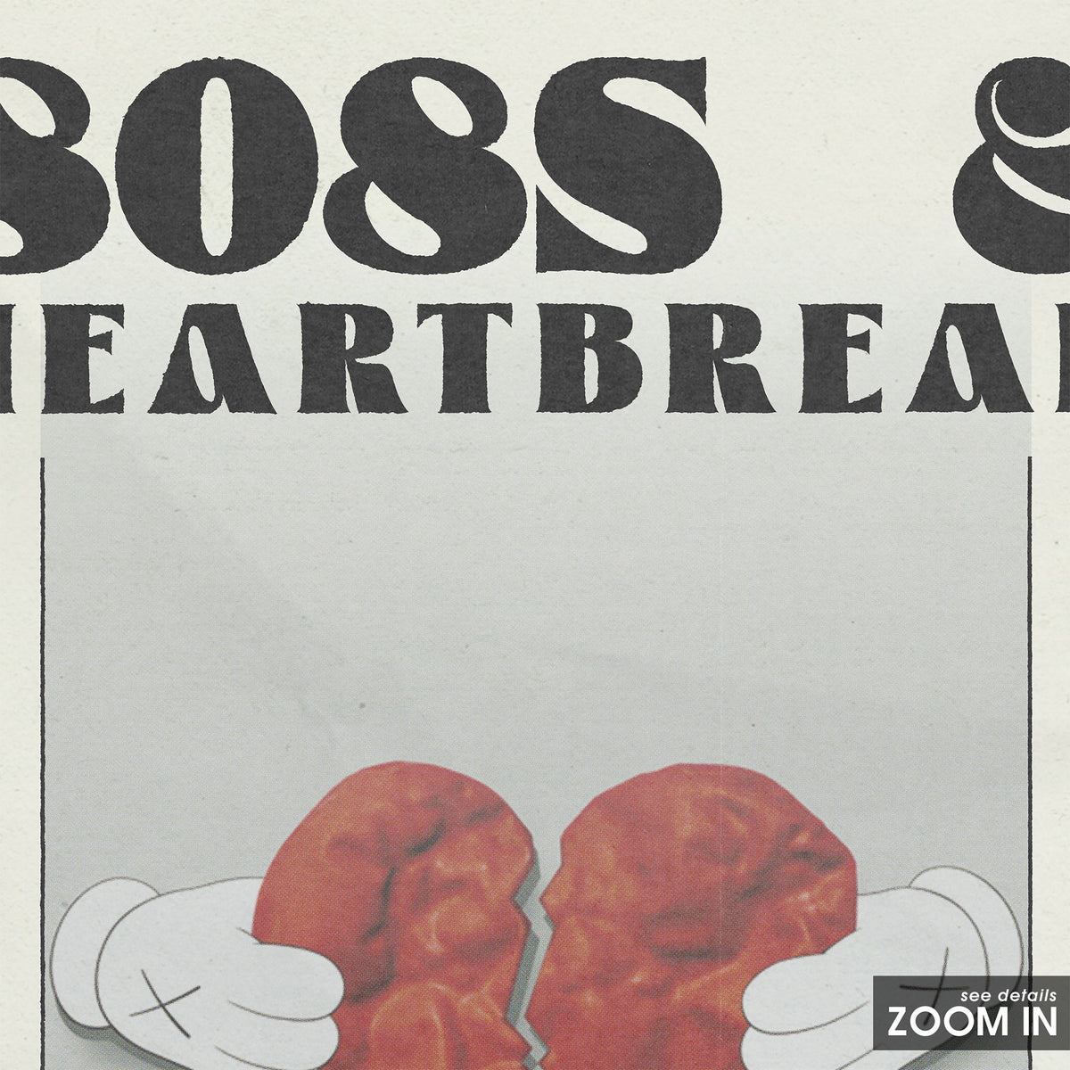 Kanye West 808s & Heartbreak album poster — close-up detail