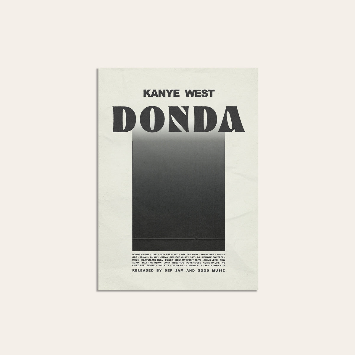 Kanye West Donda album poster — unframed print