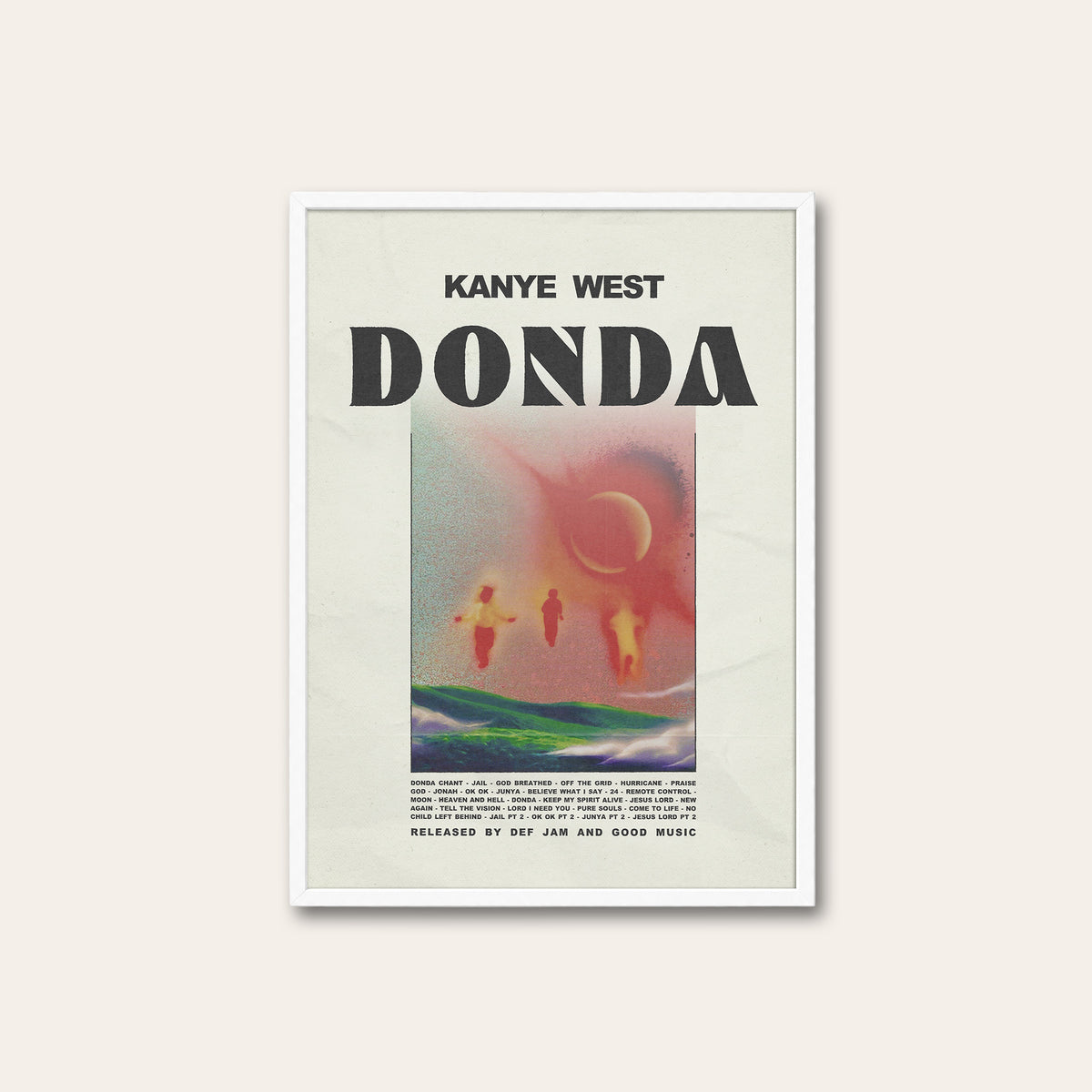Kanye West Donda album poster — white frame