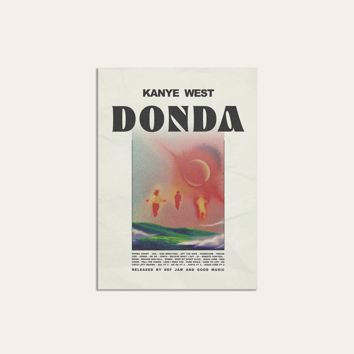 Kanye West Donda album poster — unframed print