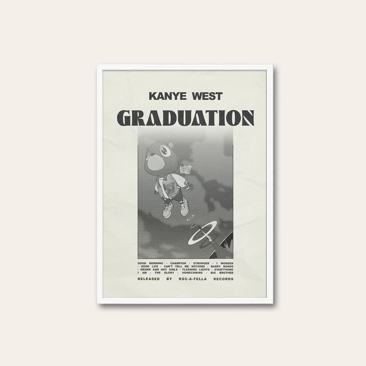 Kanye West Graduation album poster — white frame