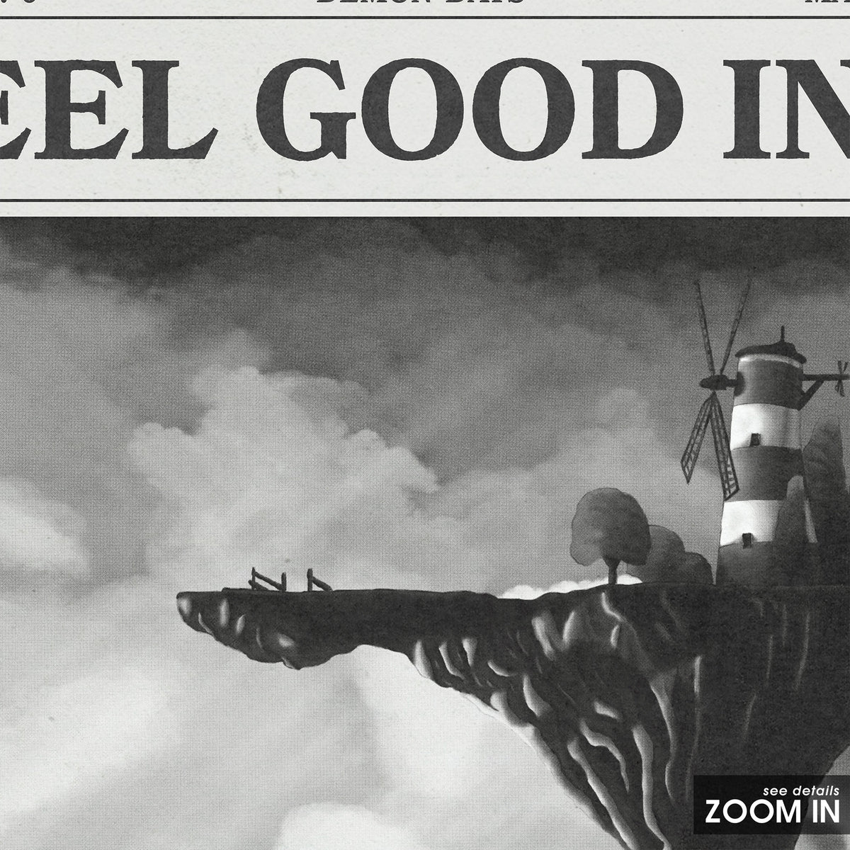 Gorillaz Feel Good Inc. newspaper poster — close-up detail