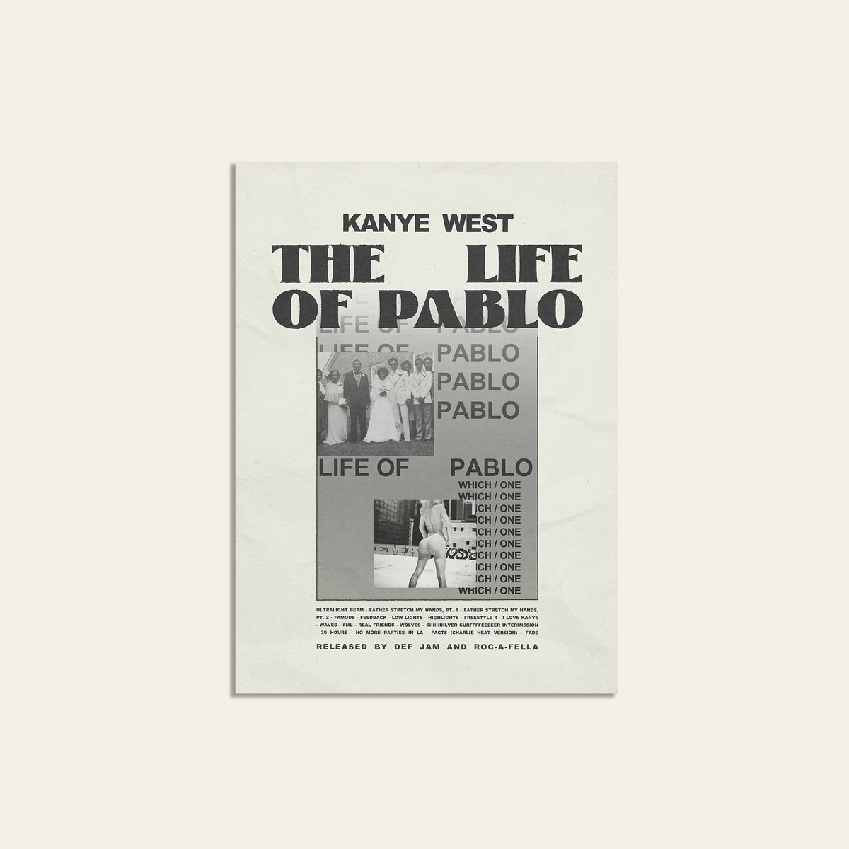Kanye West The Life of Pablo album poster — unframed print