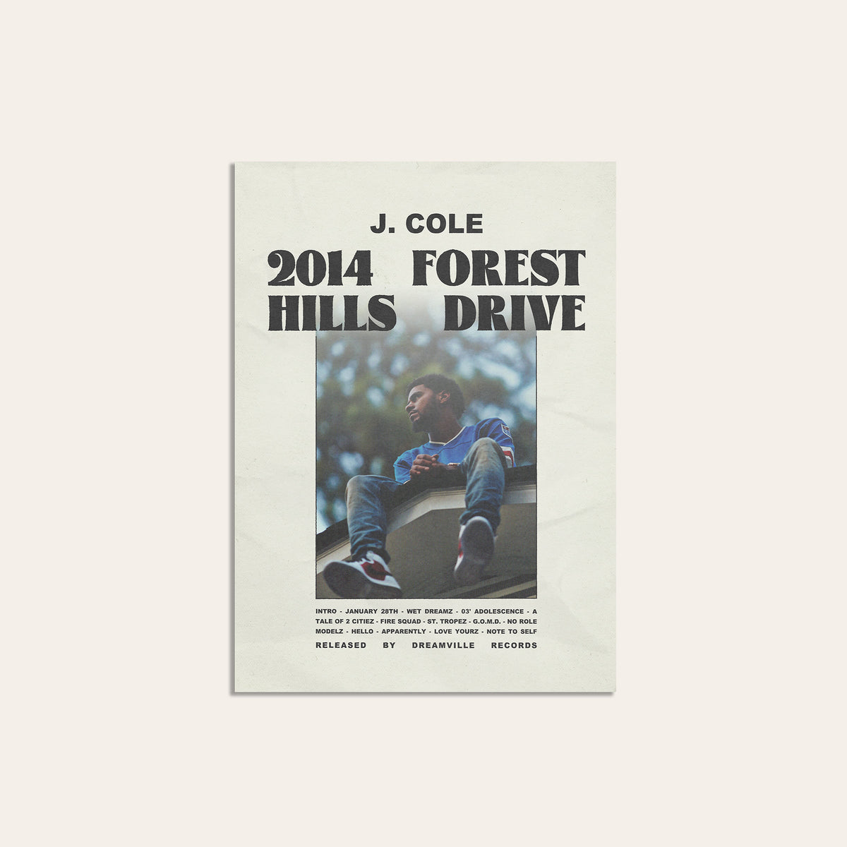 J. Cole 2014 Forest Hills Drive album poster — unframed print
