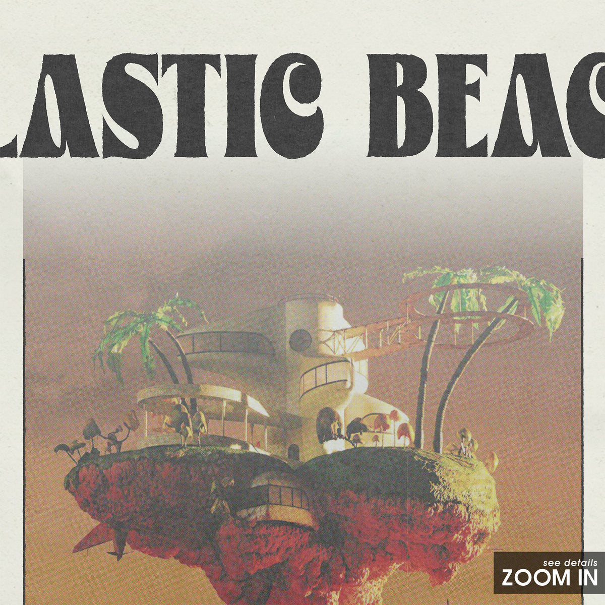 Gorillaz Plastic Beach newspaper poster — close-up detail