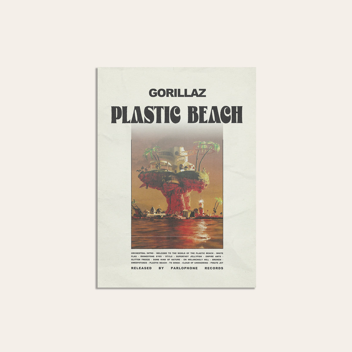 Gorillaz Plastic Beach newspaper poster — unframed print