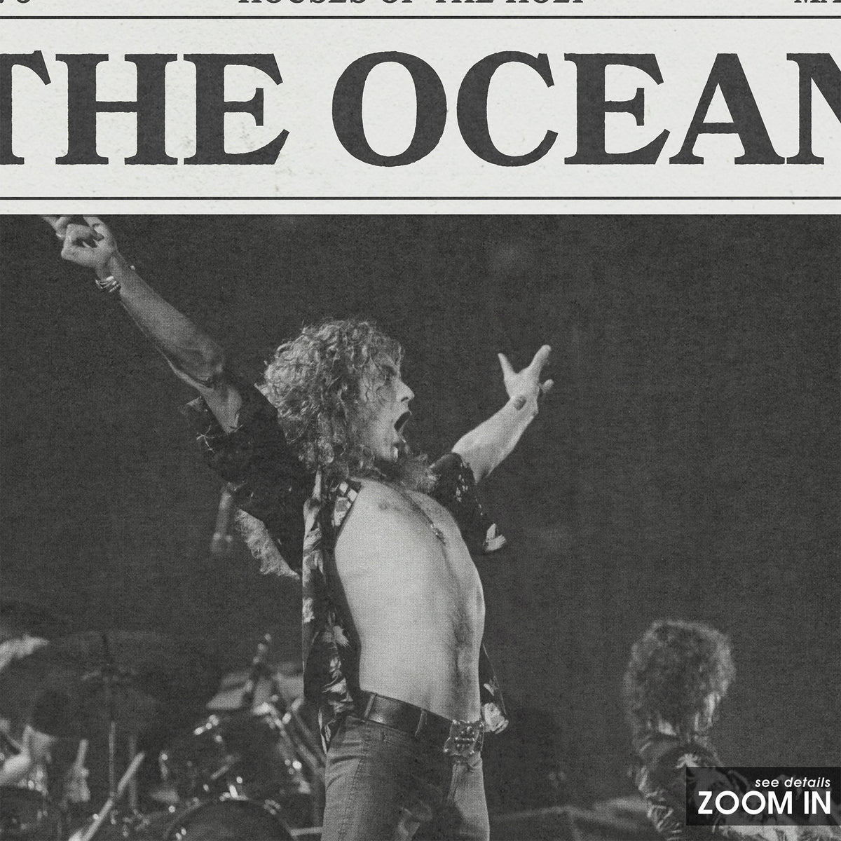 Led Zeppelin The Ocean newspaper poster — close-up detail