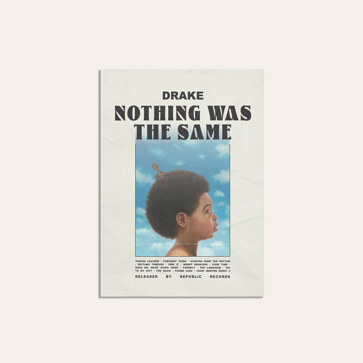 Drake Nothing Was the Same album poster — unframed print
