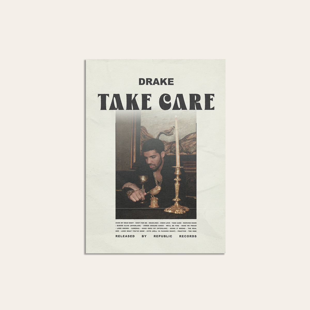 Drake Take Care album poster — unframed print