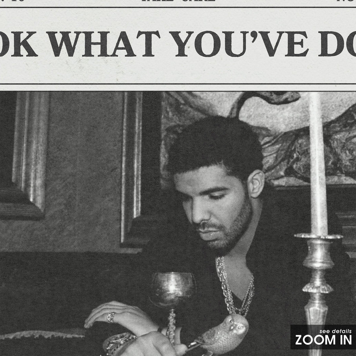 Drake Look What You've Done newspaper poster — close-up detail