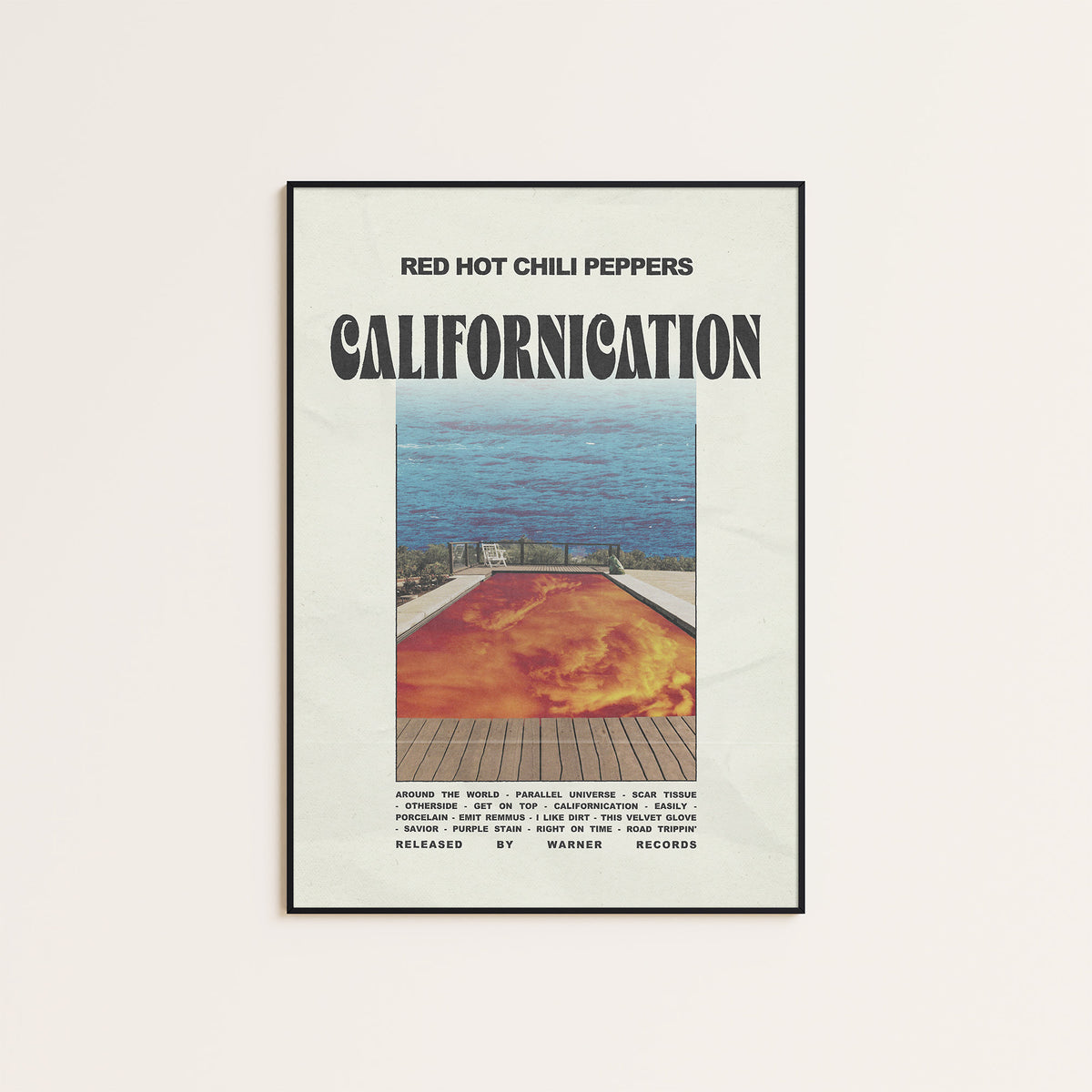 Red Hot Chili Peppers Californication Pool Album Edition album poster — black frame display