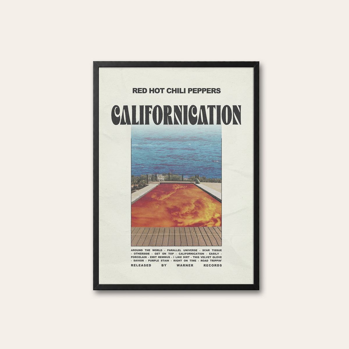 Red Hot Chili Peppers Californication Pool Album Edition album poster — black frame