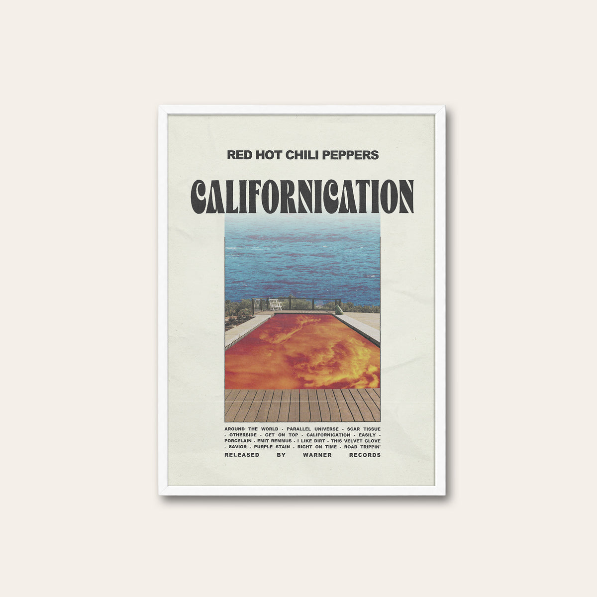 Red Hot Chili Peppers Californication Pool Album Edition album poster — white frame