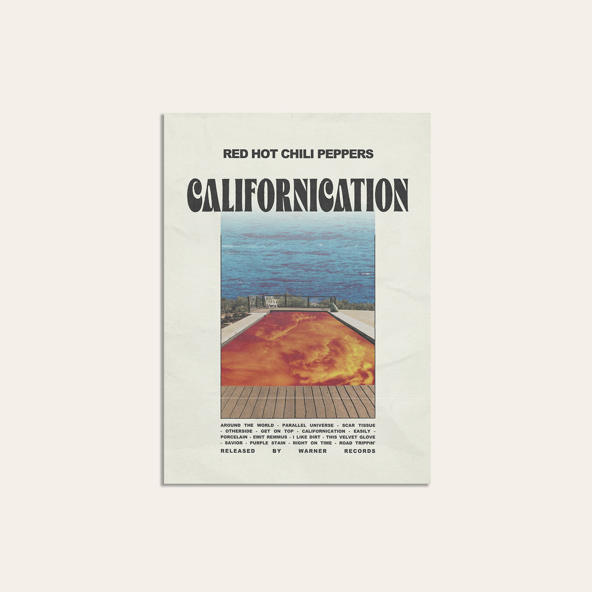 Red Hot Chili Peppers Californication Pool Album Edition album poster — unframed print