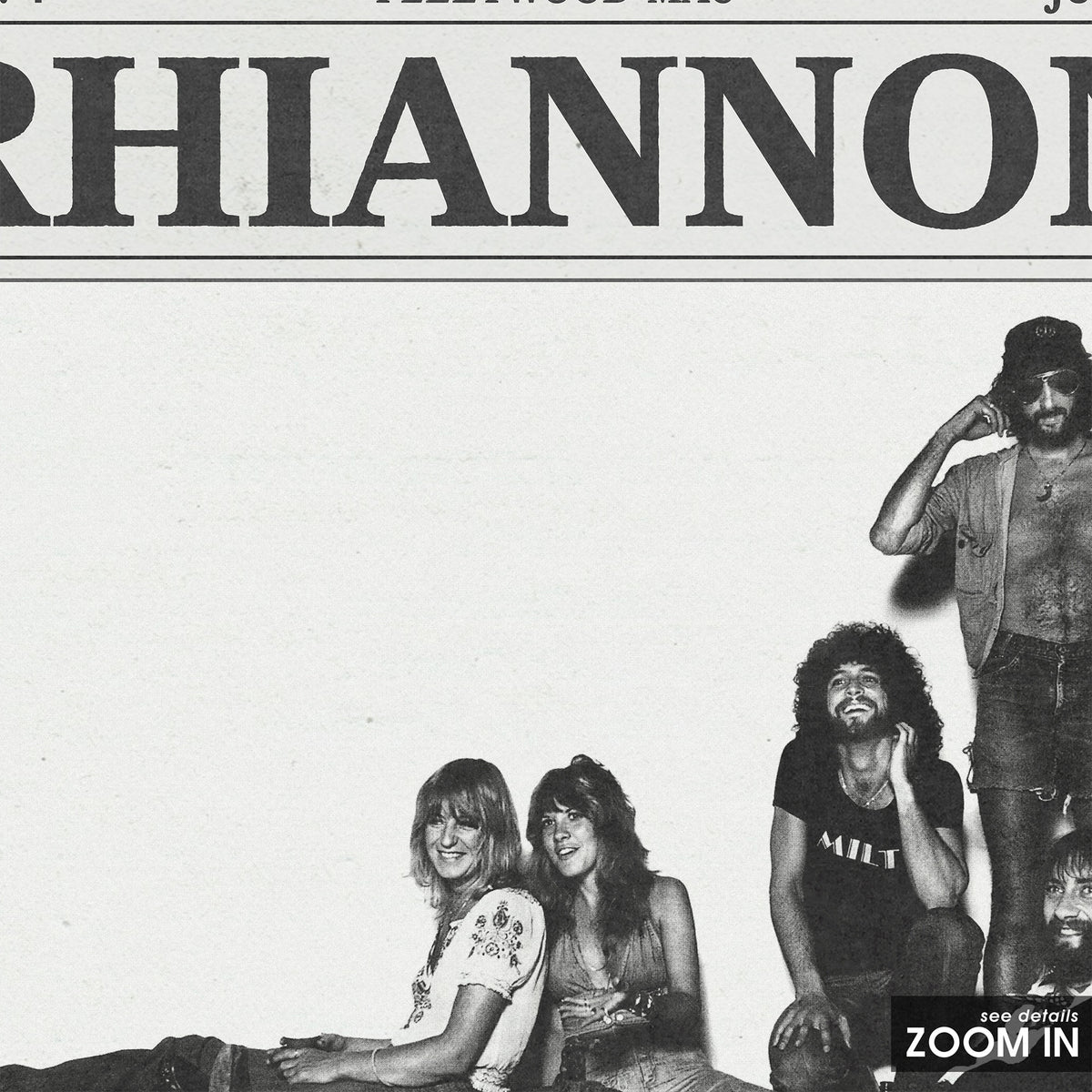 Fleetwood Mac Rhiannon newspaper poster — close-up detail