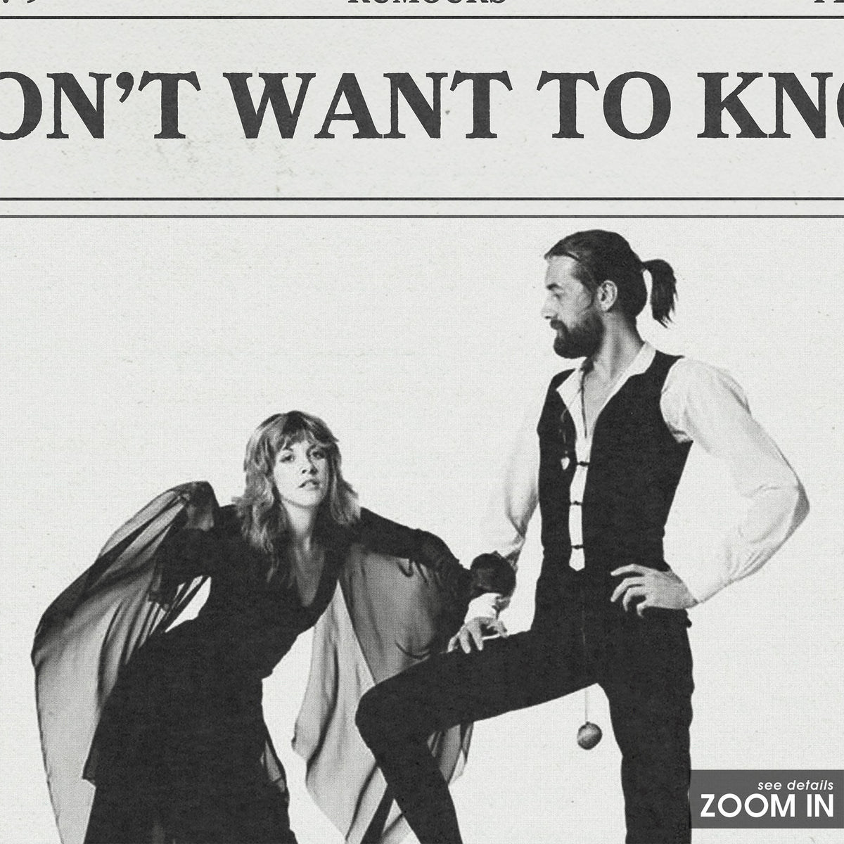 Fleetwood Mac I Don't Want to Know newspaper poster — close-up detail