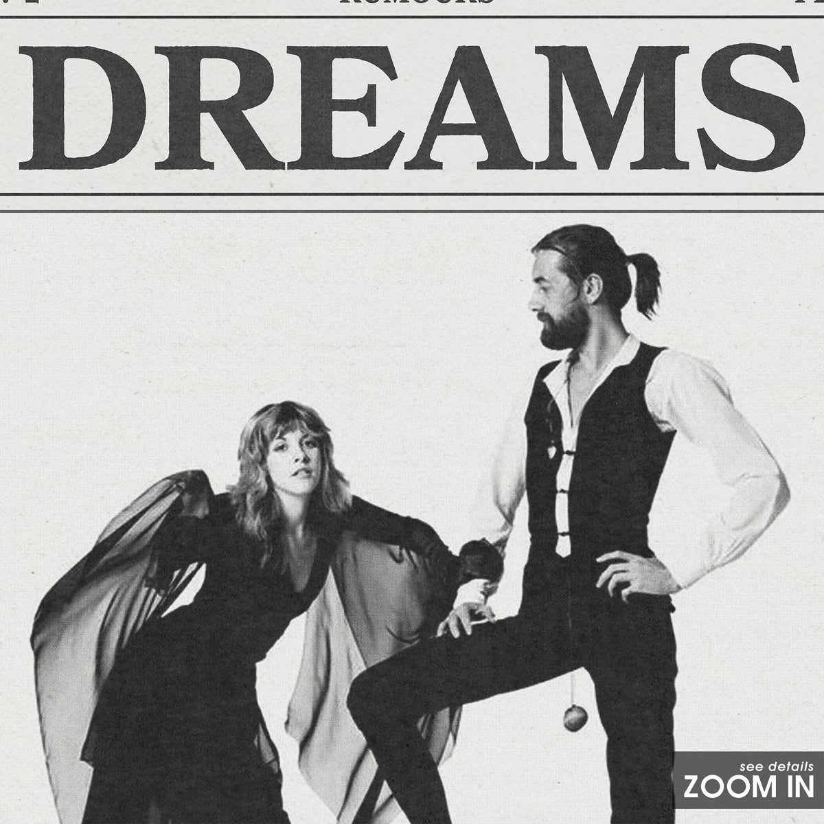 Fleetwood Mac Dreams Rumours Portrait newspaper poster — close-up detail