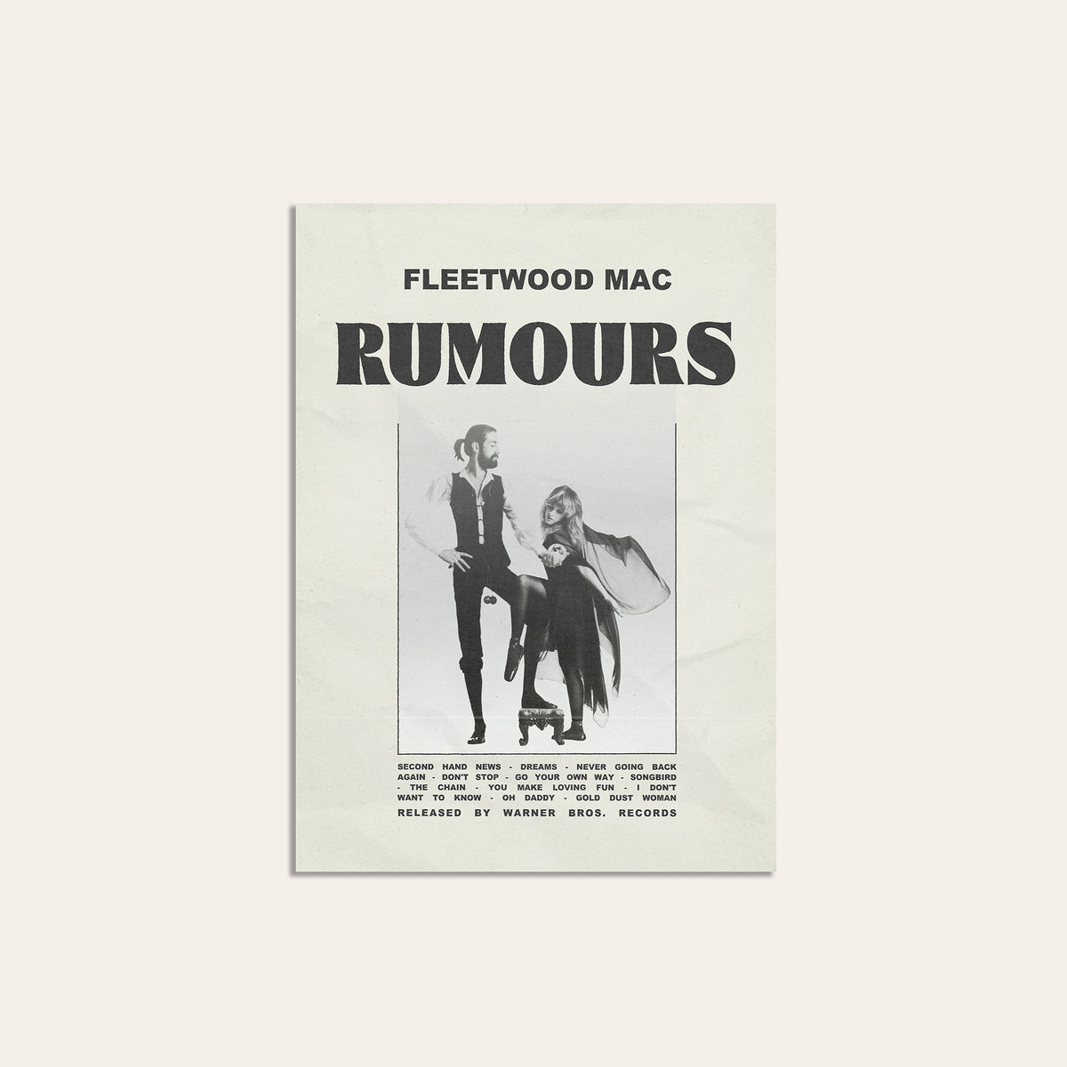 Fleetwood Mac Rumours Minimal Album Edition album poster — unframed print