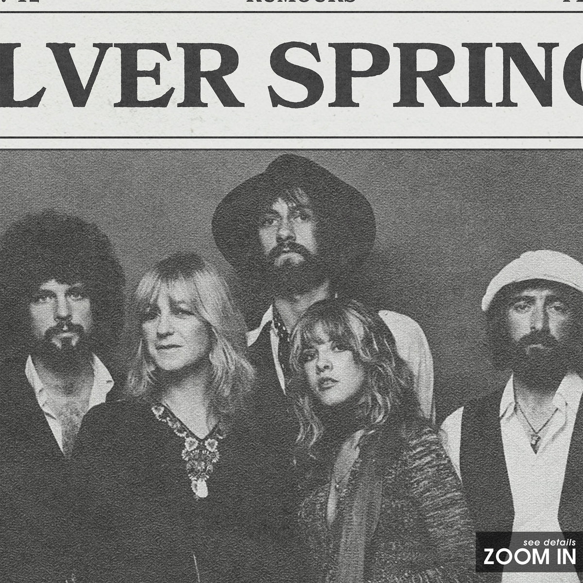 Fleetwood Mac Silver Springs newspaper poster — close-up detail