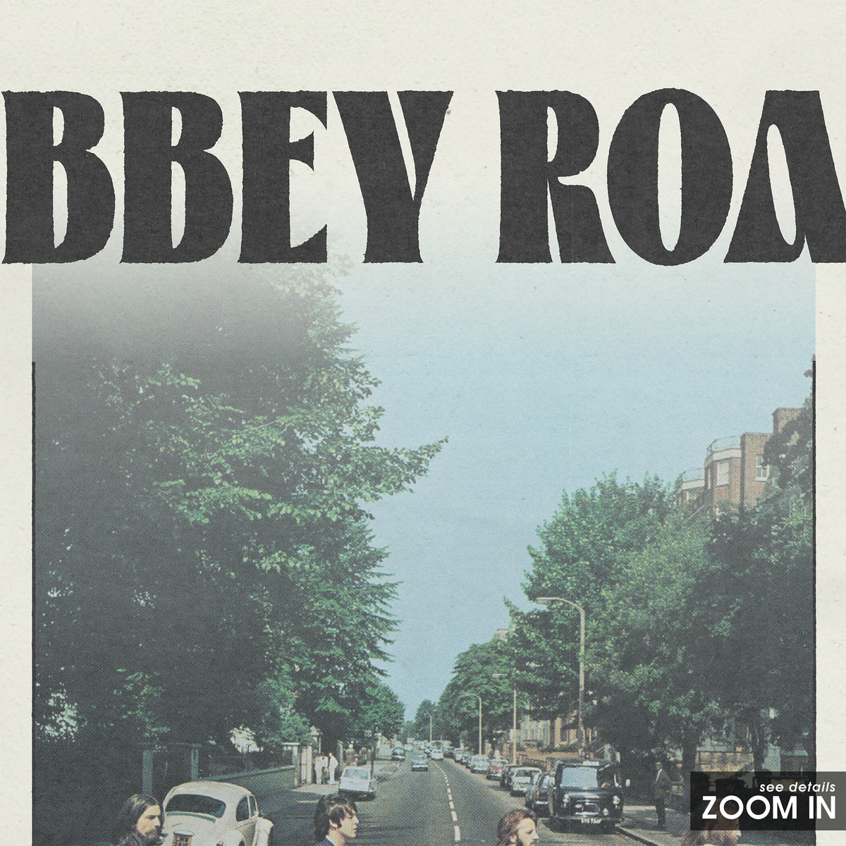 The Beatles Abbey Road album poster — close-up detail
