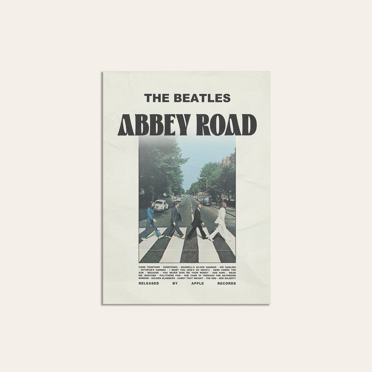 The Beatles Abbey Road album poster — unframed print