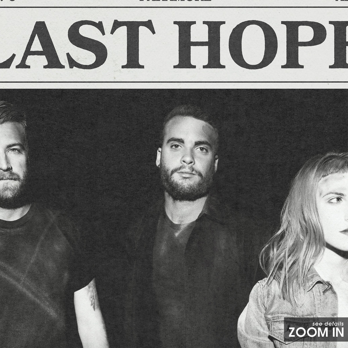 Paramore Last Hope Band Portrait newspaper poster — close-up detail