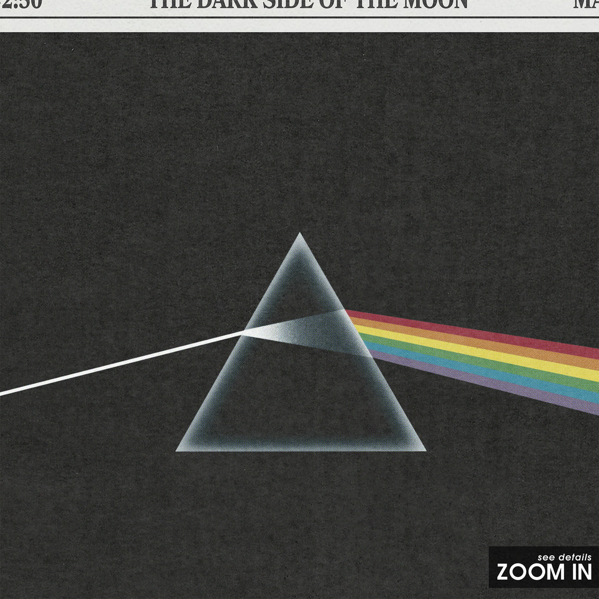 Pink Floyd The Dark Side of the Moon Album Report album poster — close-up detail