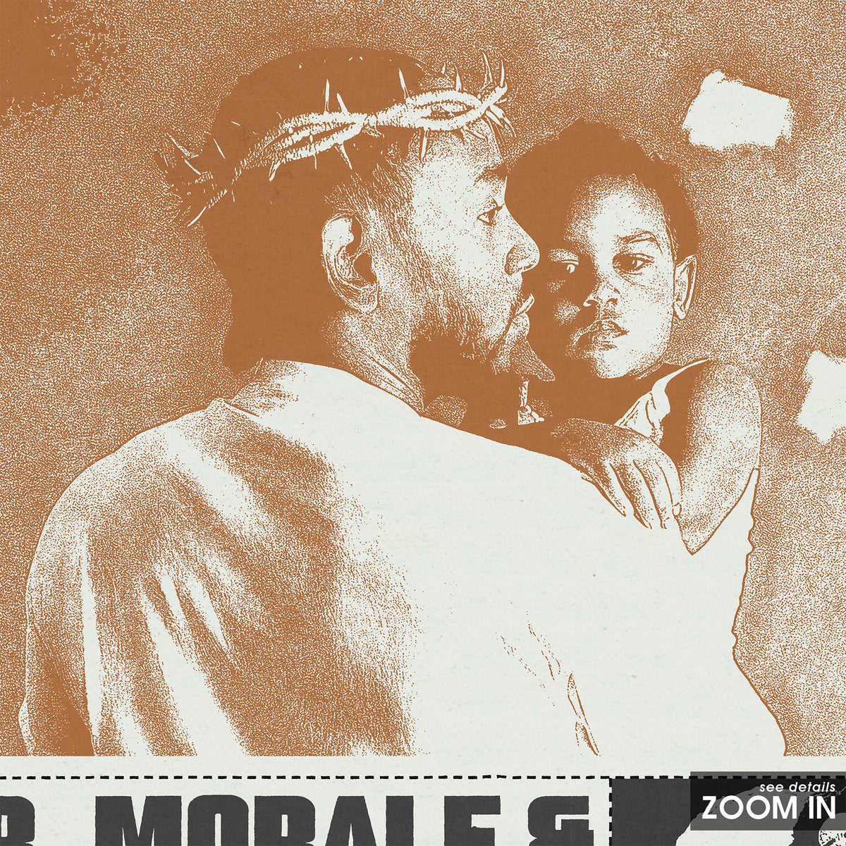 Kendrick Lamar Mr. Morale & the Big Steppers Sepia Collage Edition album poster — close-up detail