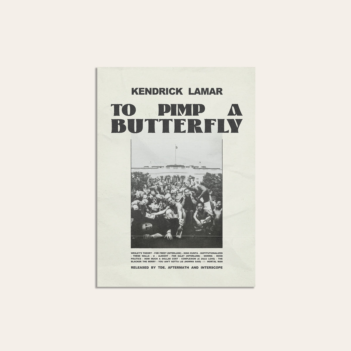 Kendrick Lamar To Pimp a Butterfly album poster — unframed print