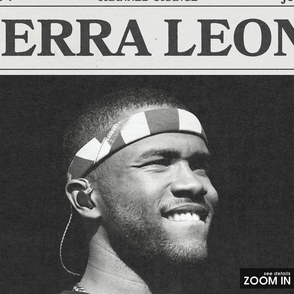 Frank Ocean Sierra Leone newspaper poster — close-up detail