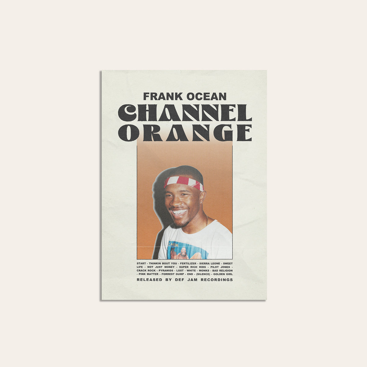 Frank Ocean Channel Orange Portrait Edition album poster — unframed print