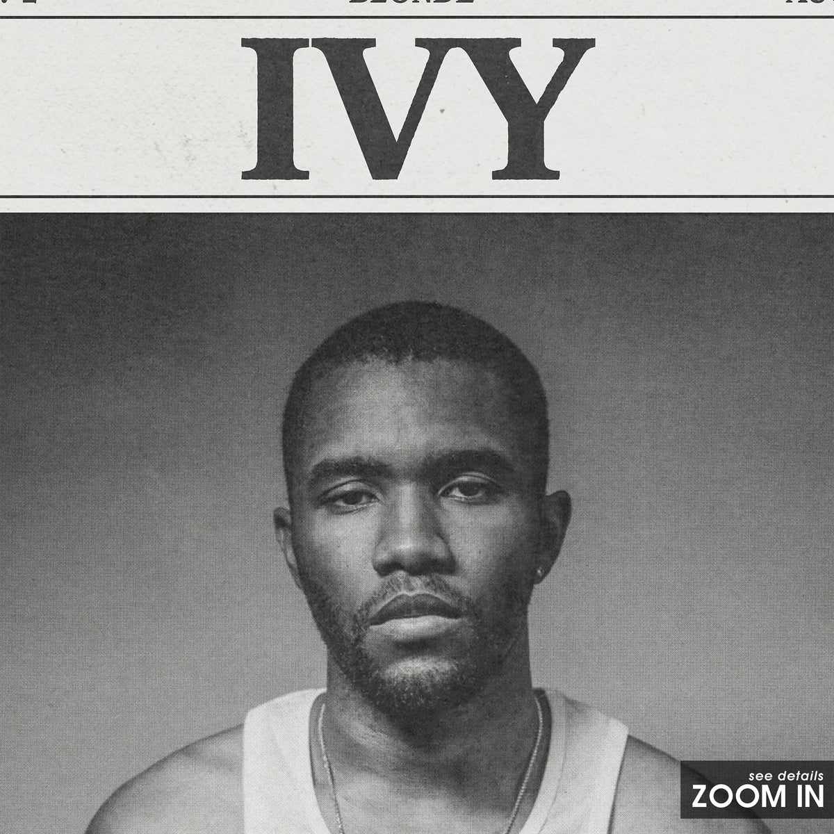 Frank Ocean Ivy newspaper poster — close-up detail