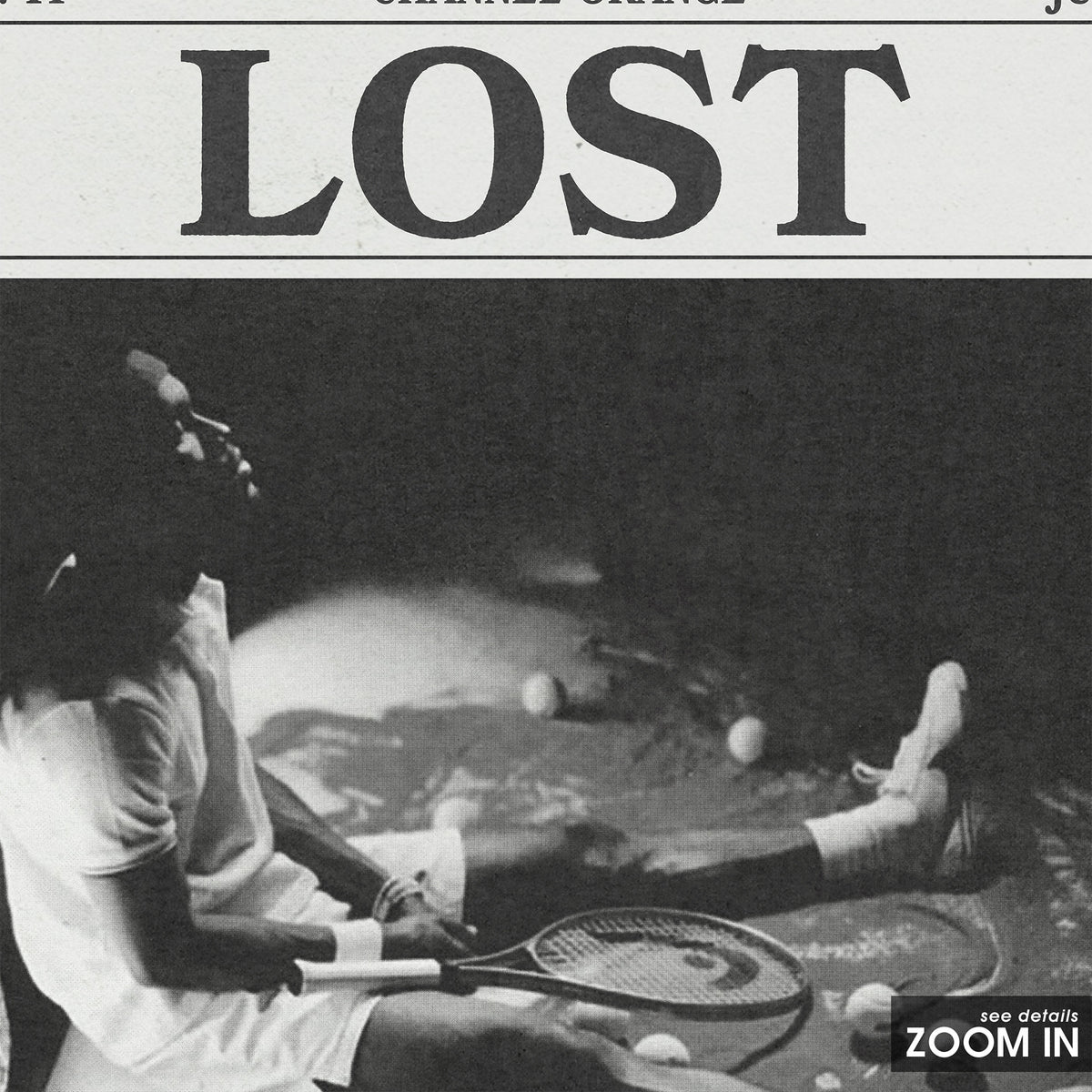 Frank Ocean Lost newspaper poster — close-up detail